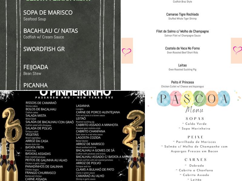 O Pinheirinho menu 1